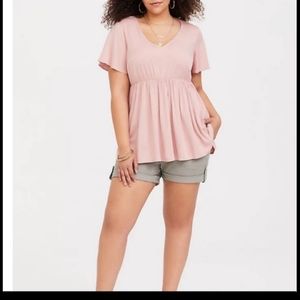 torrid Pink Challis Babydoll Blouse size 2X